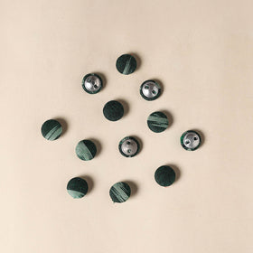 Green Handmade Fabric Button Small at iTokri