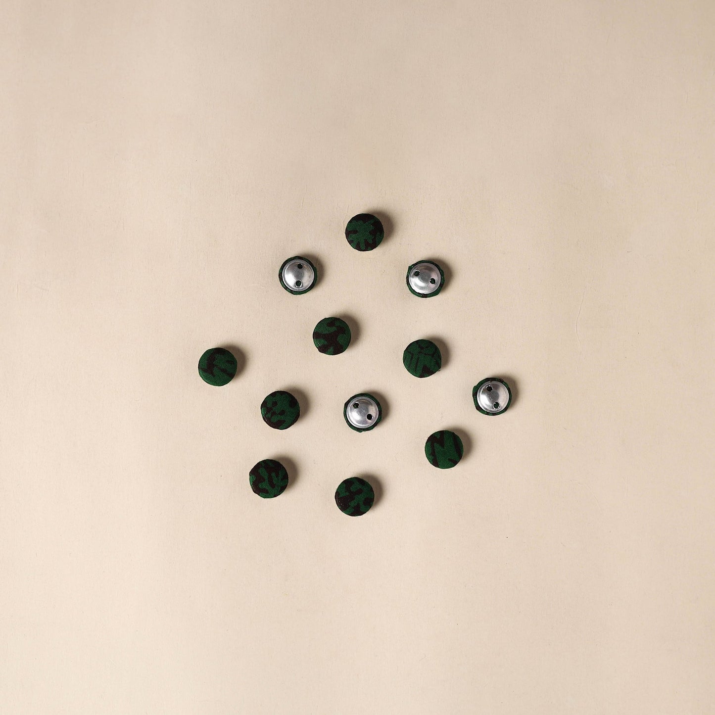  Green Handmade Fabric Button Small at iTokri