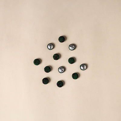  Green Handmade Fabric Button Small at iTokri