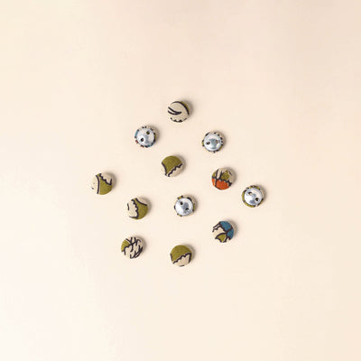 Green Handmade Fabric Button Small at iTokri