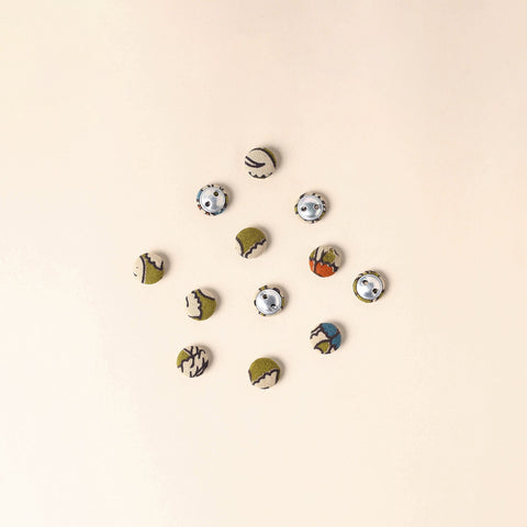  Green Handmade Fabric Button Small at iTokri