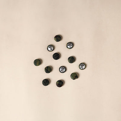  Green Handmade Fabric Button Small at iTokri