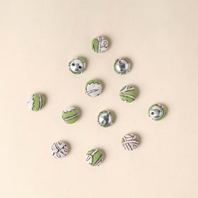  Green Handmade Fabric Button Small at iTokri