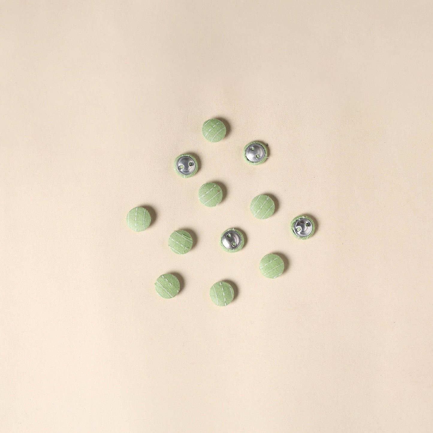  Green Handmade Fabric Button Small at iTokri