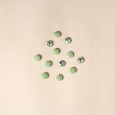  Green Handmade Fabric Button Small at iTokri
