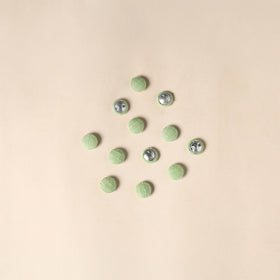  Green Handmade Fabric Button Small at iTokri
