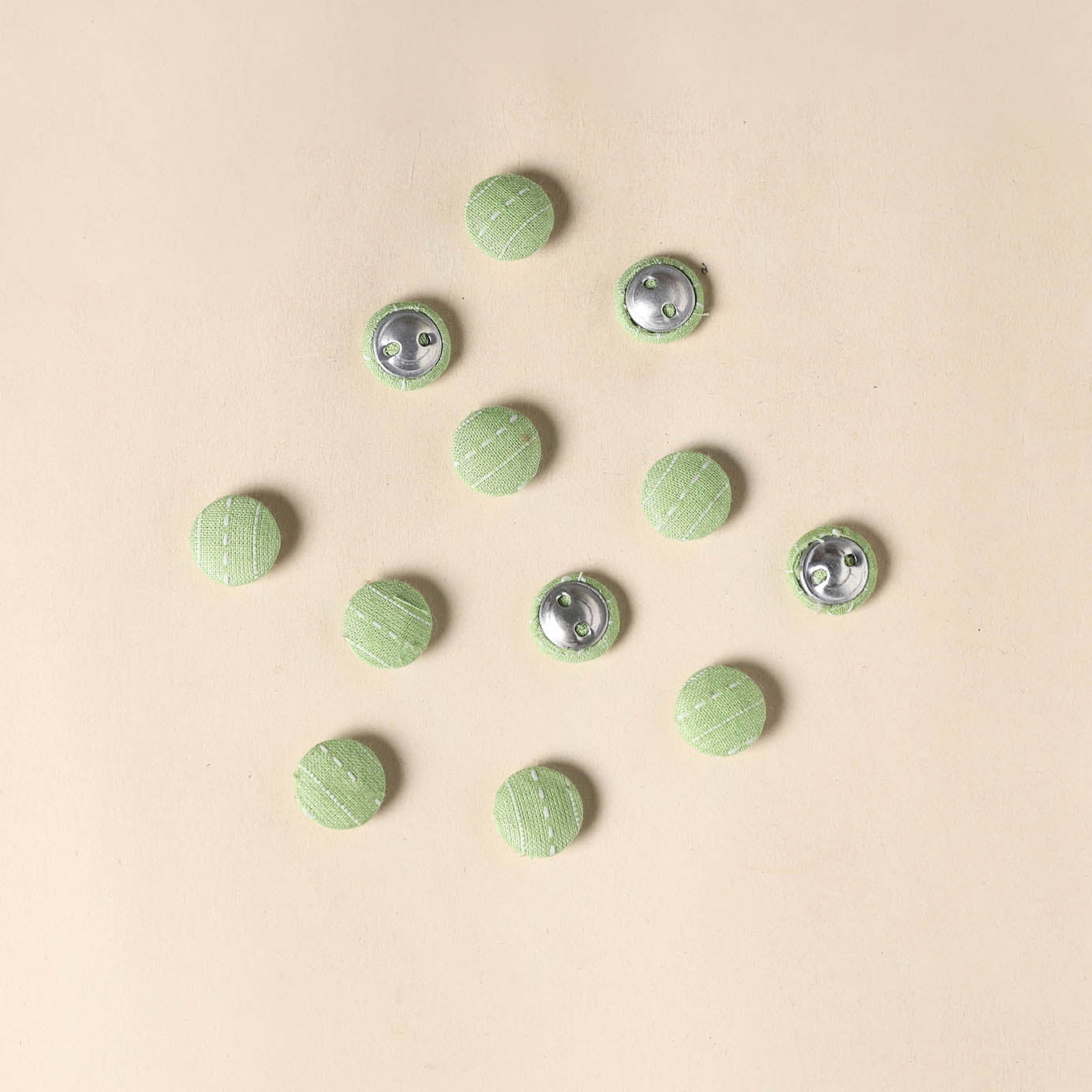  Green Handmade Fabric Button Small at iTokri