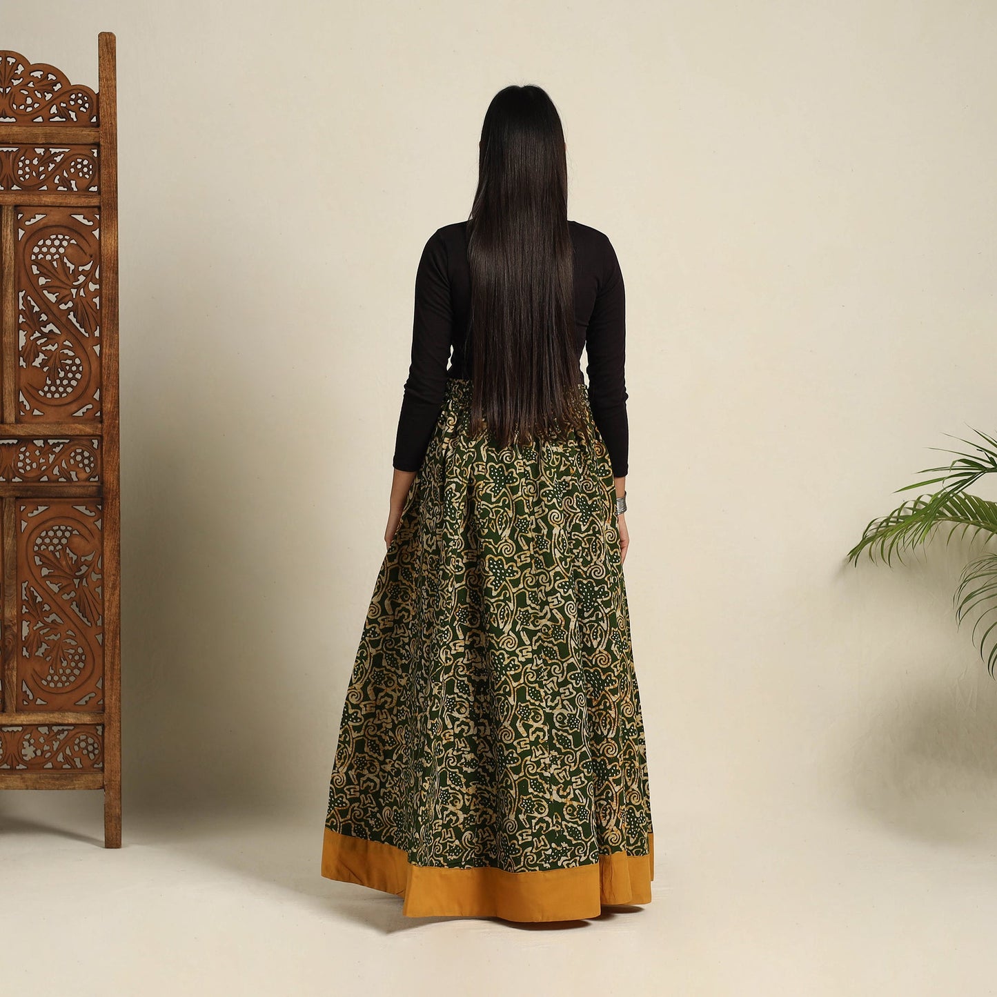 24 Kali Patchwork Batik Print Cotton Long Skirt 08