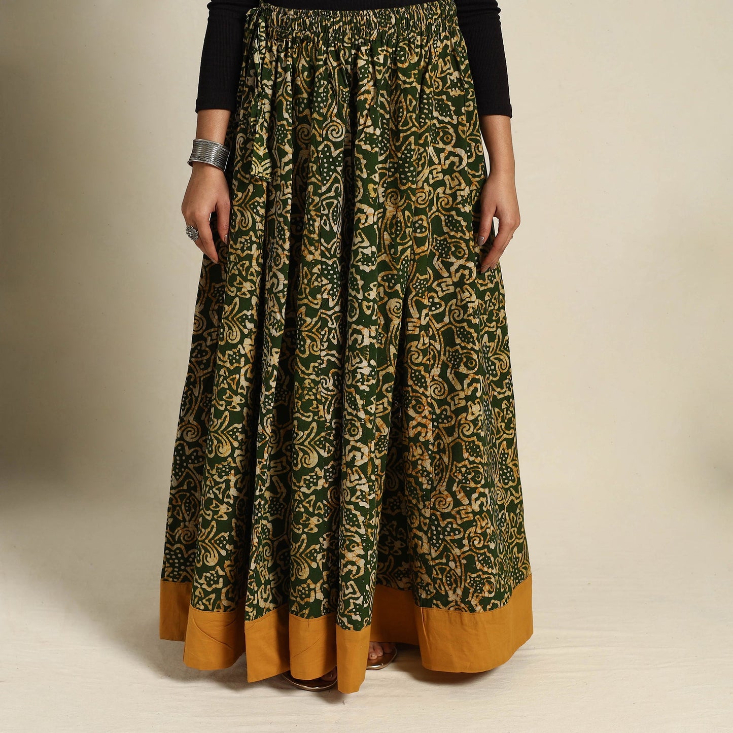 24 Kali Patchwork Batik Print Cotton Long Skirt 08