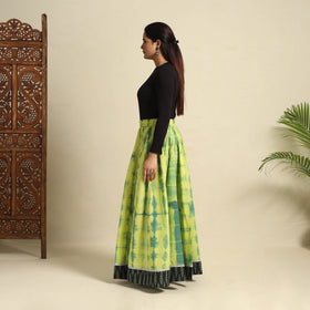 Buy 24 Kali Green Patchwork Cotton Long Shibori Tie-Dye Skirt