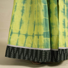 Buy 24 Kali Green Patchwork Cotton Long Shibori Tie-Dye Skirt