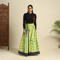 Buy 24 Kali Green Patchwork Cotton Long Shibori Tie-Dye Skirt