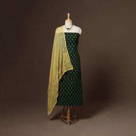 2pc cotton unstitched dress material with jewellery set 31