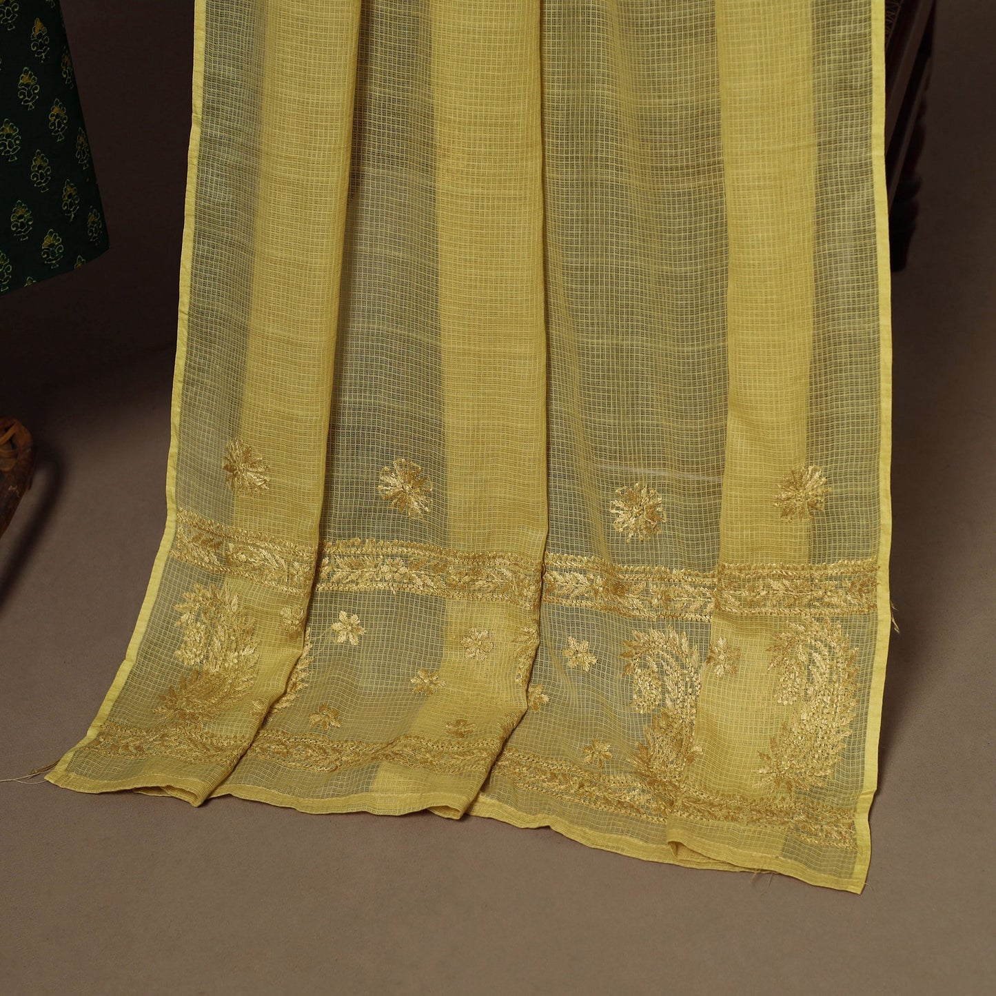 2pc cotton unstitched dress material with jewellery set 31