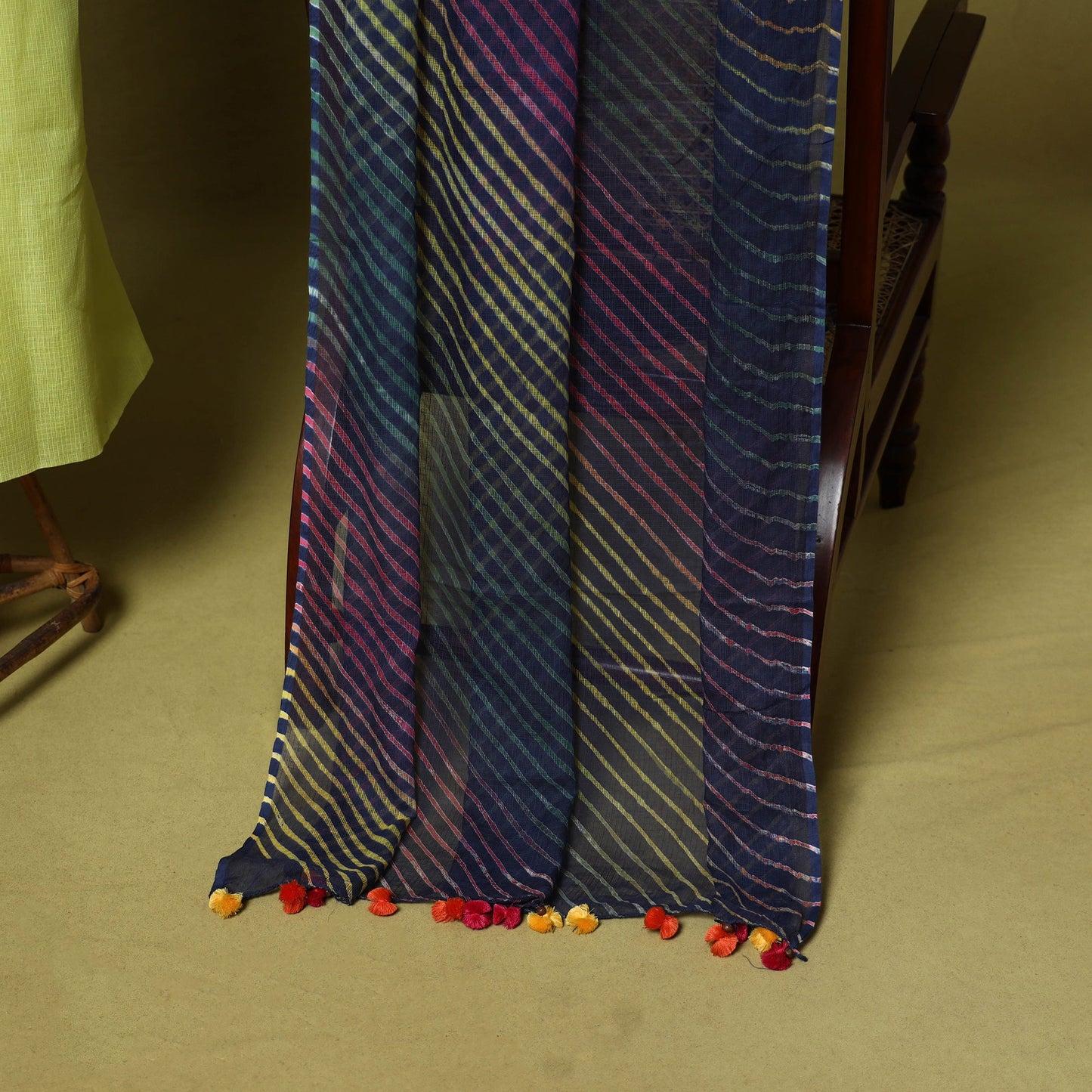 Green - 2pc cotton unstitched hand embroidery kota doria