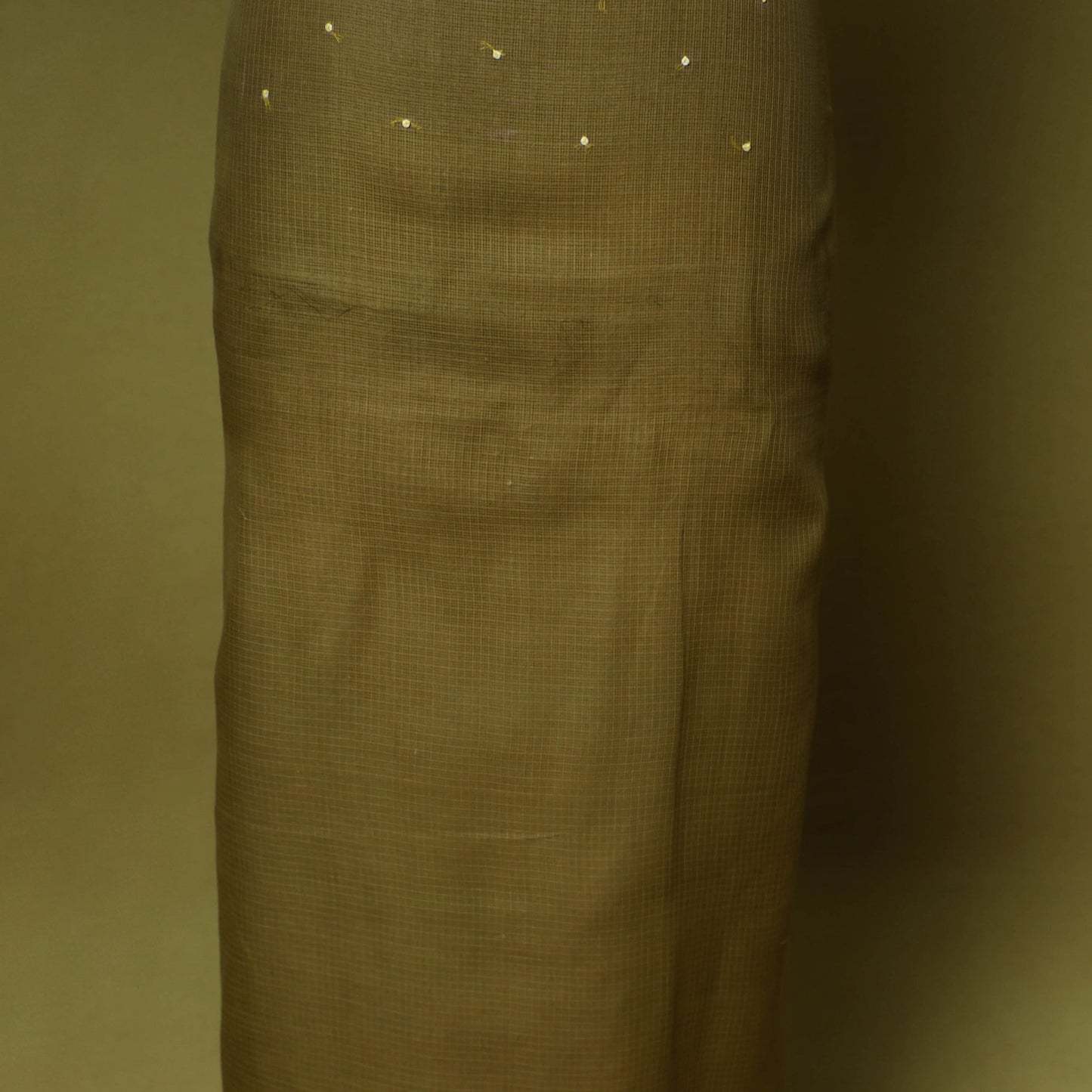 Green - 2pc cotton unstitched hand embroidery kota doria