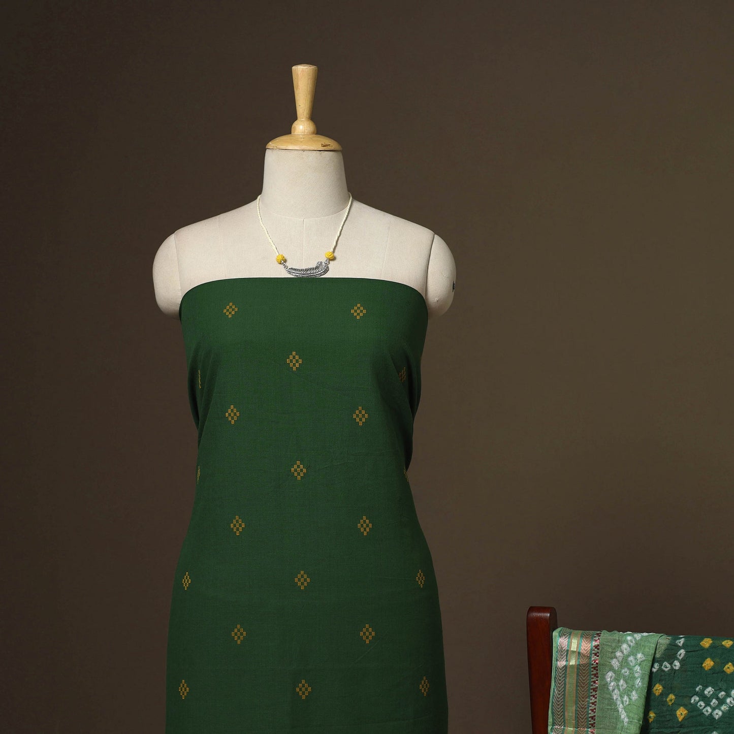 2pc cotton unstitched jacquard dress material