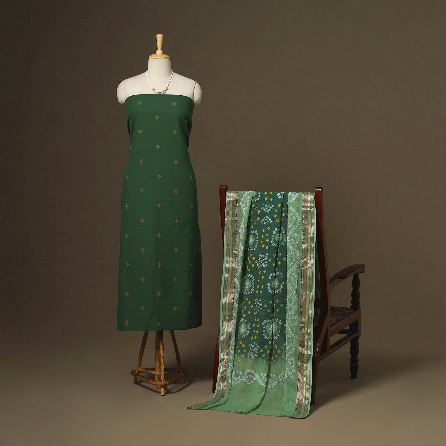 2pc cotton unstitched jacquard dress material