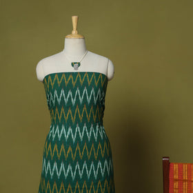 Green - 2pc cotton unstitched pochampally ikat dress