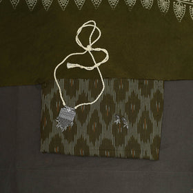 Green - 2pc cotton unstitched pochampally ikat dress