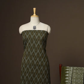 Green - 2pc cotton unstitched pochampally ikat dress