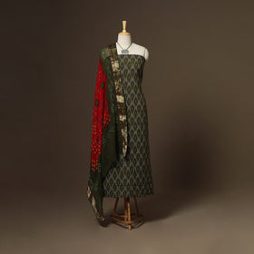 2pc cotton unstitched pochampally ikat dress material