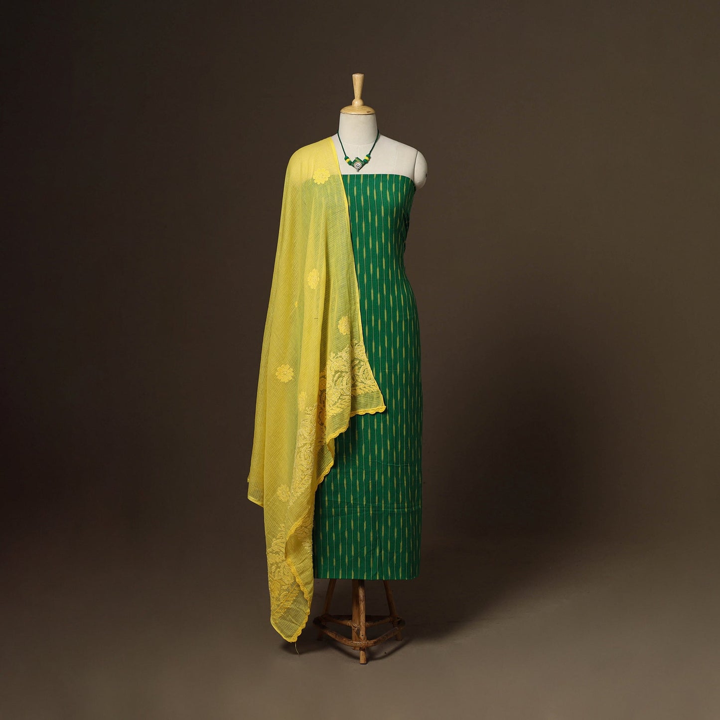 2pc cotton unstitched pochampally ikat dress material