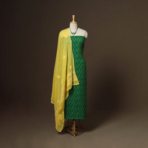 2pc cotton unstitched pochampally ikat dress material