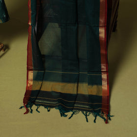 Green - 2pc cotton unstitched pochampally ikat dress