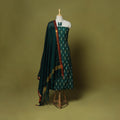 Green - 2pc cotton unstitched pochampally ikat dress