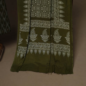 Green - 2pc cotton unstitched pochampally ikat dress