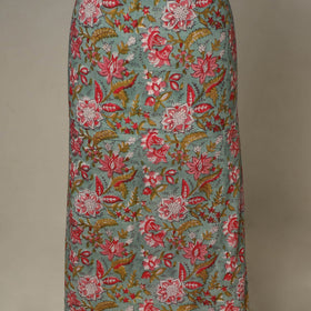 Green - 2pc cotton unstitched sanganeri dress material