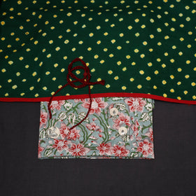 Green - 2pc cotton unstitched sanganeri dress material