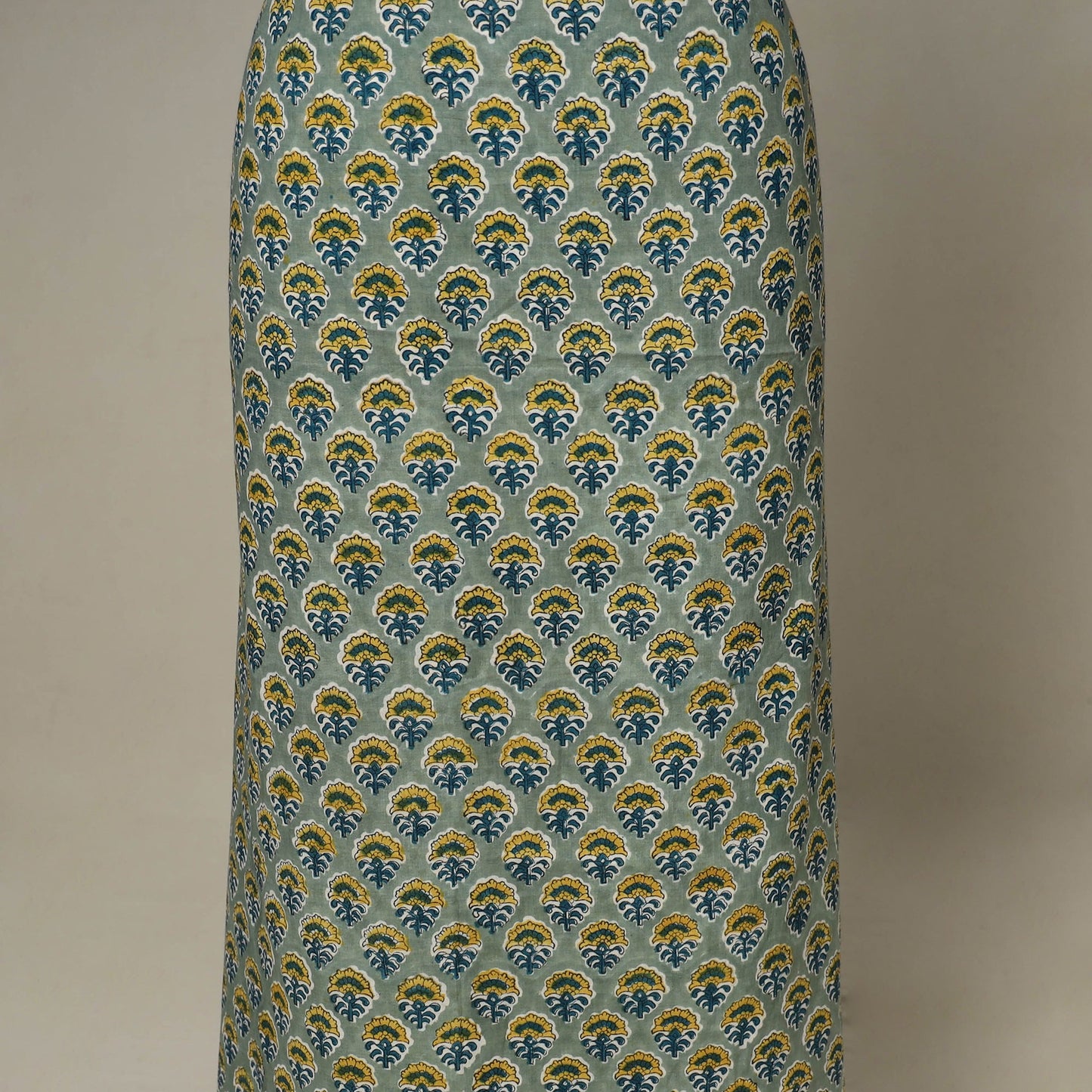 Green - 2pc cotton unstitched sanganeri dress material