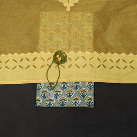 Green - 2pc cotton unstitched sanganeri dress material