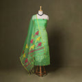 Green - 2pc handloom mulberry silk unstitched phulia
