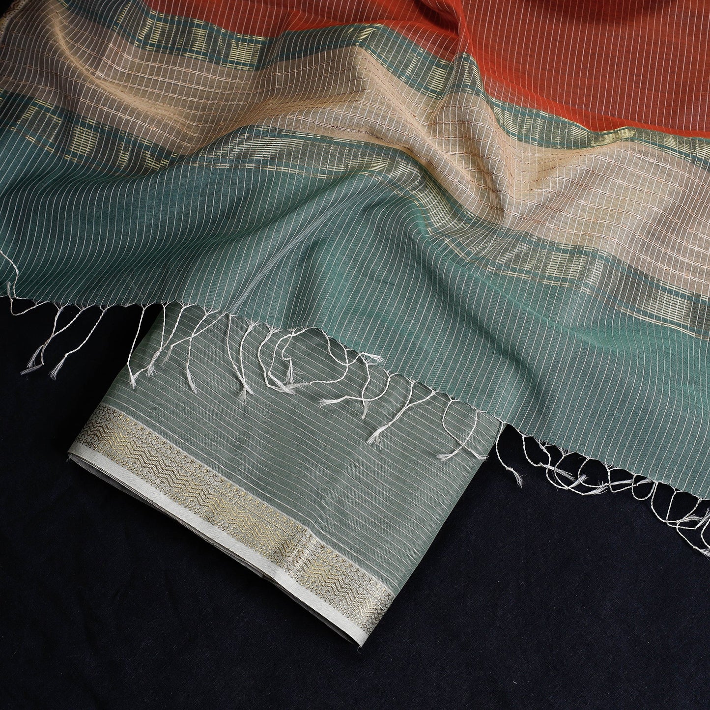 2pc Handloom Silk Cotton Maheshwari Dress Material