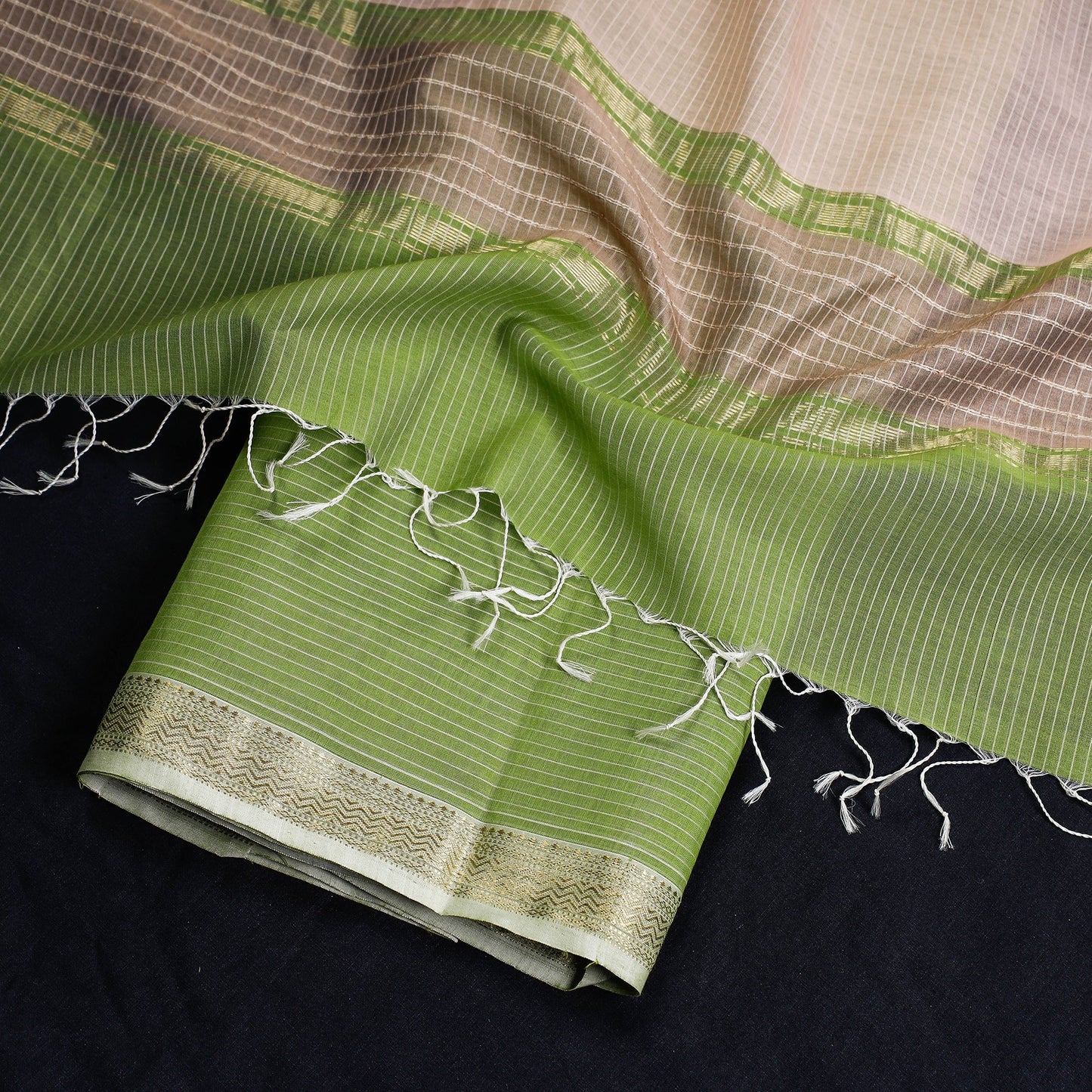 2pc Handloom Silk Cotton Maheshwari Dress Material