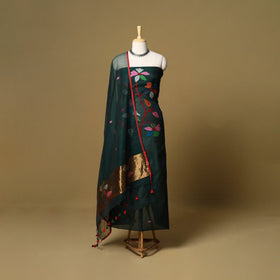 2pc handloom silk cotton unstitched phulia jamdani dress