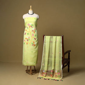 2pc handloom silk cotton unstitched phulia jamdani dress