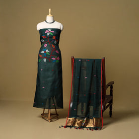 2pc handloom silk cotton unstitched phulia jamdani dress