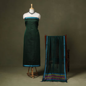 2pc Handloom Unstitched Maheshwari Dress Material with Border