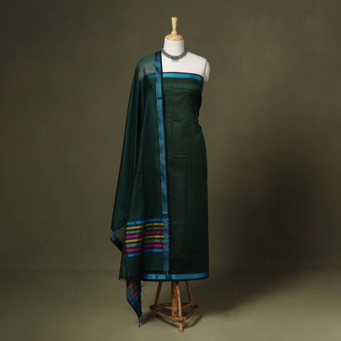 2pc Handloom Unstitched Maheshwari Dress Material with Border