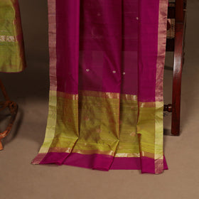 Green - 2pc handloom zari buta unstitched chanderi silk