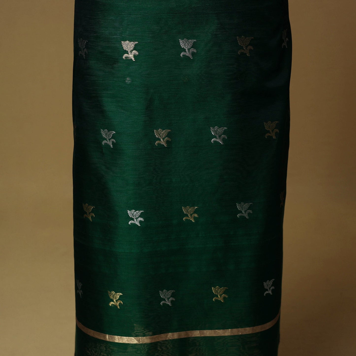 2pc handloom zari buta unstitched chanderi silk dress