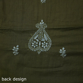 Green - 2pc kota doria cotton lucknow chikankari unstitched