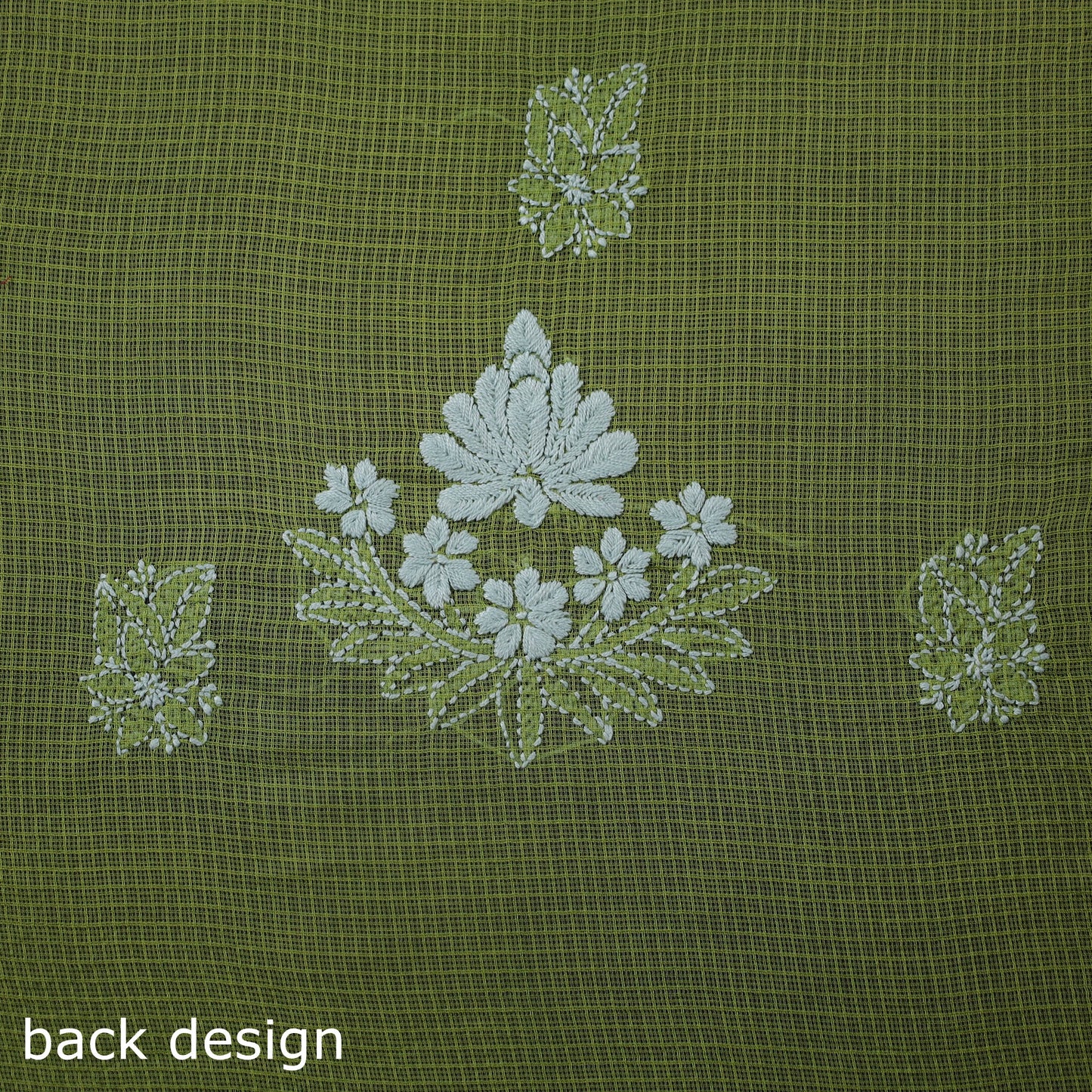 Green 2pc Kota Doria Cotton Lucknow Chikankari Dress Material 