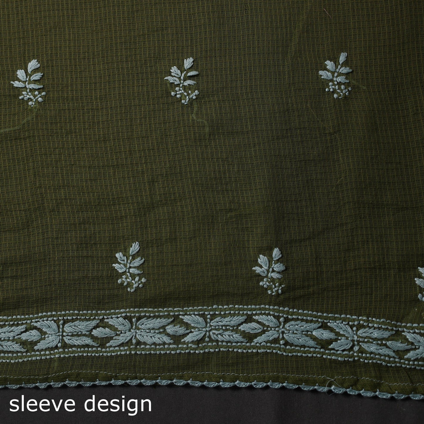 Green - 2pc kota doria cotton lucknow chikankari unstitched