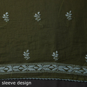 Green - 2pc kota doria cotton lucknow chikankari unstitched