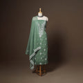 Green - 2pc kota doria cotton unstitched lucknow chikankari